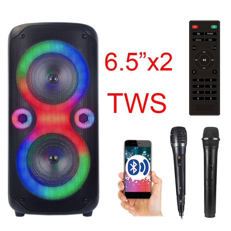 New high fidelity outdoor square dance convenient 40W big speaker karaoke party flame light Bluetooth speaker