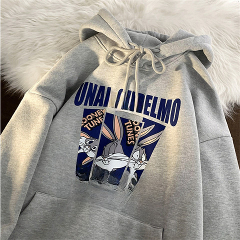 Women's Loose BF Casual Slouchy Early Autumn Oversize Harajuku Retro Padded Thick Hooded Large Size Outerwear
