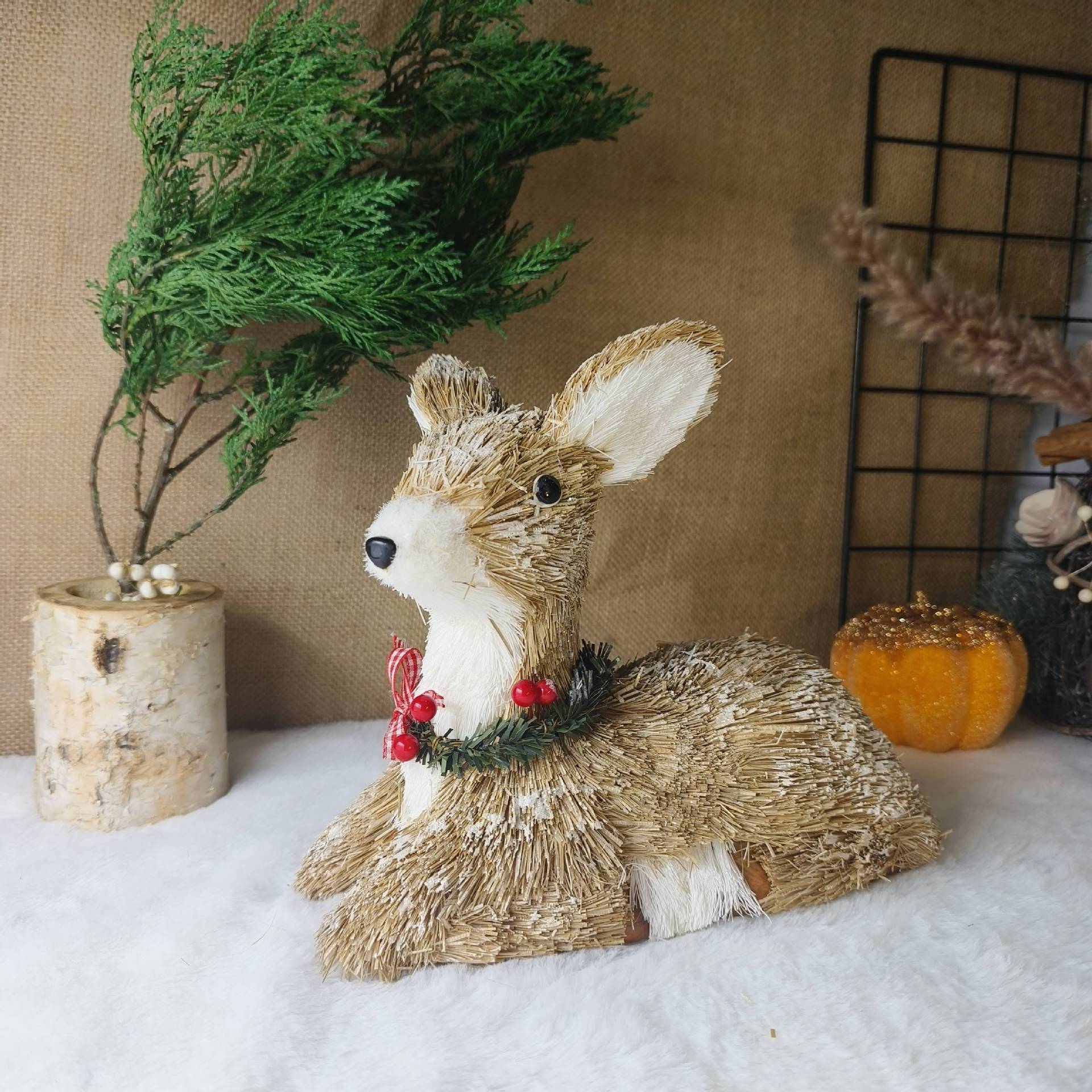 Decoración de ciervo navideño, adornos lindos, exquisitos recuerdos, simulación de alces, decoración de escritorio de ventana navideña, accesorios