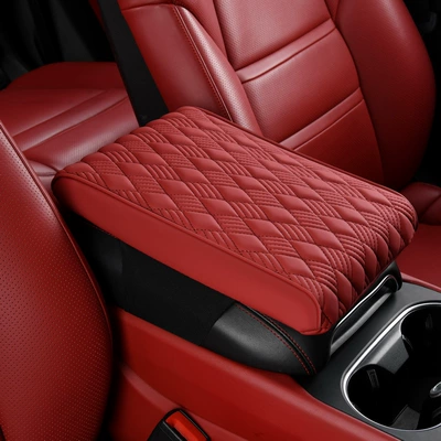 Armrest box pad Pad, Car Storage Box Pad - large-size-32215-wine-red