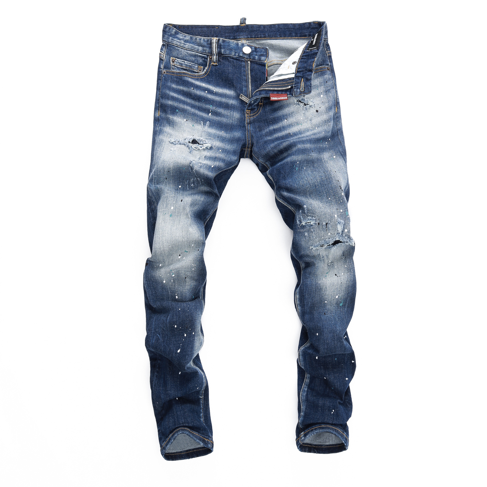 Dsquared2 Jeans Distressed Paint Splatter Blue