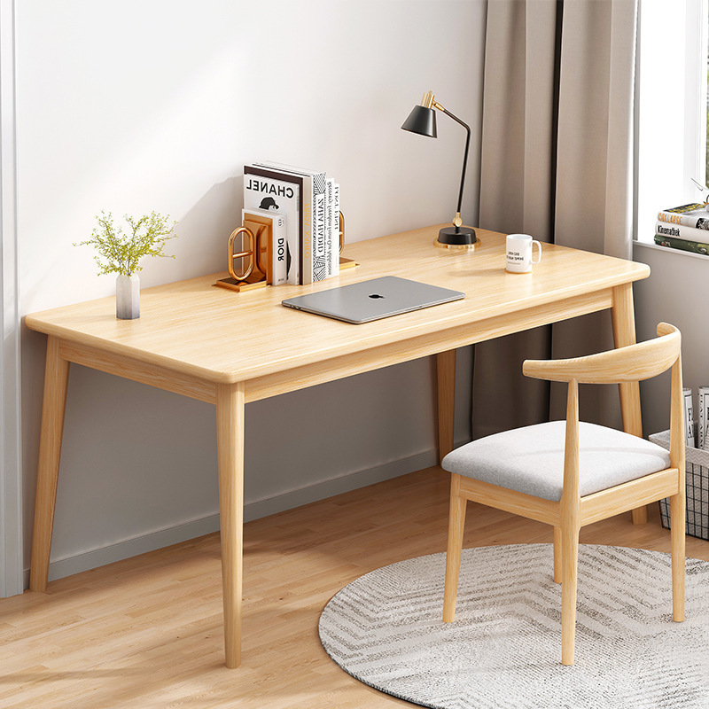 Computer Desk Wooden Leg Desk Simple Home Bedroom Student Writing Desk Office Table and Chair Combination Desktop Small Table