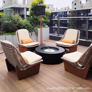 Outdoor Sofa Rattan Courtyard Waterproof Sun Protection B&B Model Room Hotel Villa Designer Balcony Outdoor Furniture