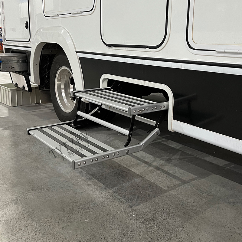 RV plegable paso remolque coche Bienvenido aleación de aluminio manual encogimiento una sola capa doble pedal eléctrico