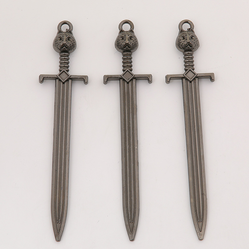 Sword, Cat Pattern Plating Design 1 Piece Alloy Zinc Sword Cat Pendant DIY Jewelry Accessories