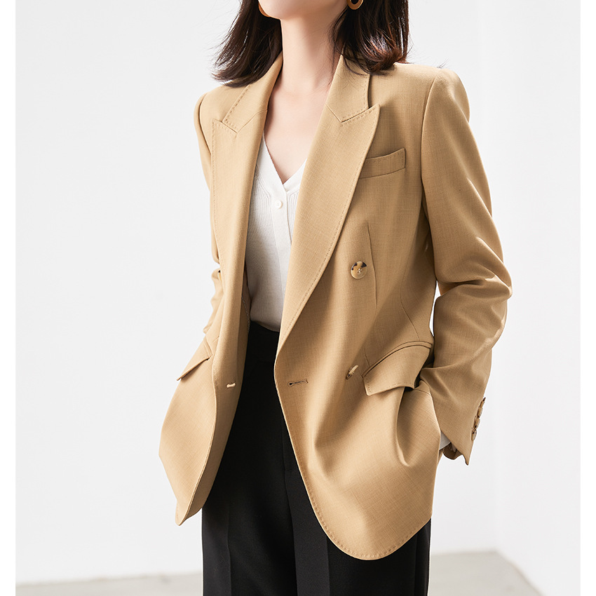 Special Deal New Women's Small Suit Double-breasted Slim Women's High-end Slim-fit Dress Jacket Spring and Autumn
