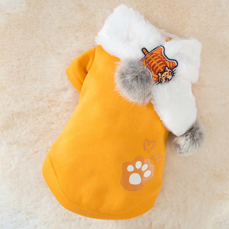 Ropa de gato con set bufandas otoño y invierno camisetas de lana delgada cachorro perro pequeño cachorro ropa de dos patas ropa de mascotas