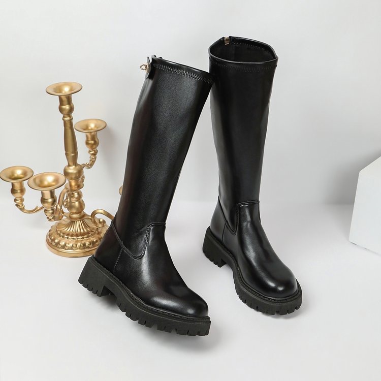 Botas Altas de Caballero para Mujer en Tela de Terciopelo, Térmicas, para Uso Diario