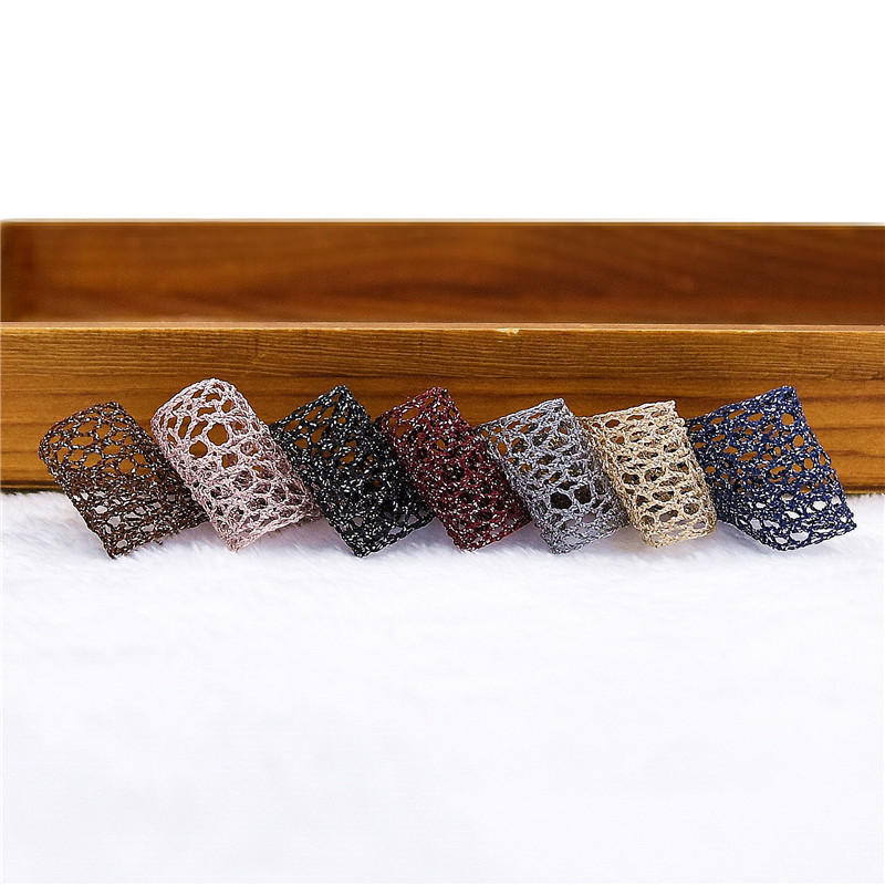 Estilo coreano transfronterizo nueva malla hueco banda de encaje moda estilo coreano accesorios para el cabello arco material con seda tejida de plata