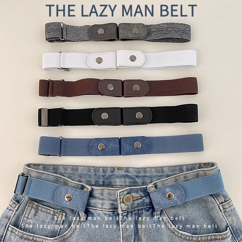 Perezoso cinturón de mujer pantalones ajustados elásticos cintura apretado artefacto jeans más grande correa de cintura invisible más pequeña