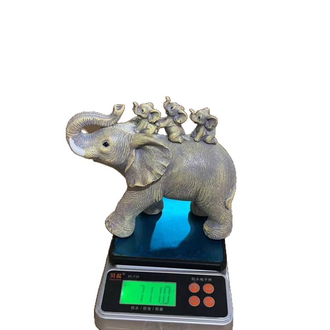 Nueva artesanía de resina de elefante de madre e hijo transfronteriza, escritorio de sala de estar, decoración del hogar de oficina, regalos creativos