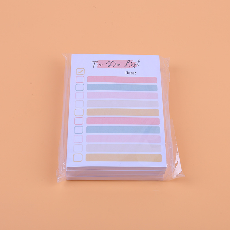 Rainbow Note Book Lista de planificación diaria de cuatro colores pequeño cuaderno puede ser rasgado y pegado mensaje N veces