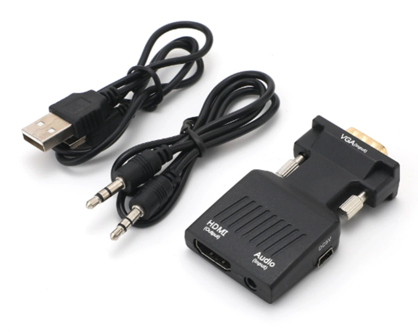 Видеоконвертер VGA в HDMI с высоким разрешением и аудио, с USB-питанием