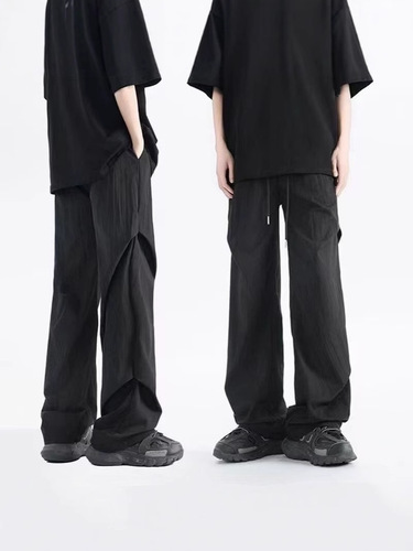 American-style pleated paratrooper quick-dry men's pants 2025 summer new mountain climbing outdoor workwear high street casual ice silk pants