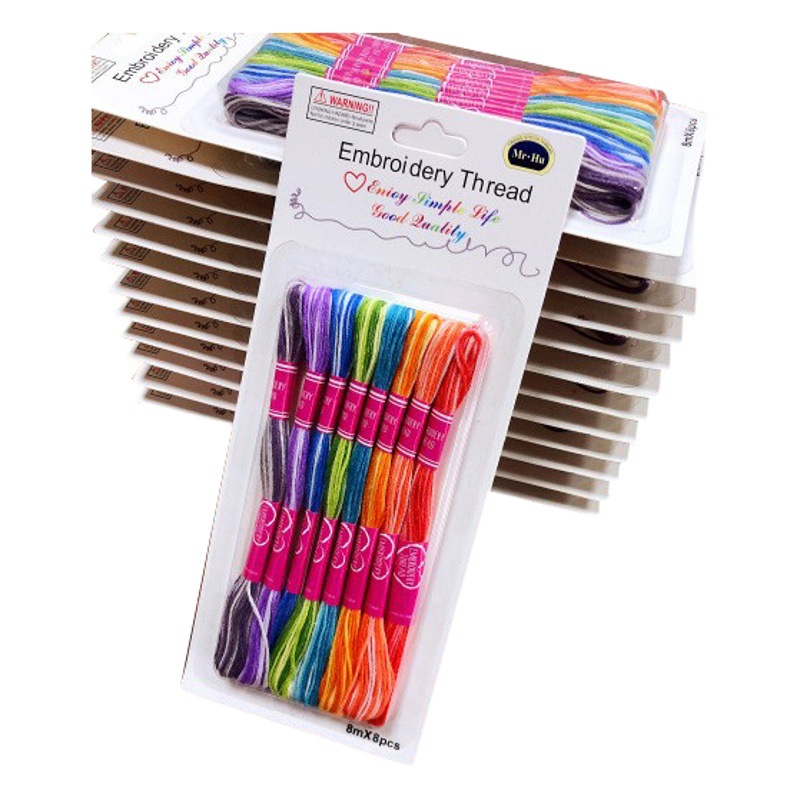 DMC hilo de punto de cruz tablero de bobinado 50 colores 100 colores traje 8 M hilo de bordado de algodón ecológico de 6 hilos 12 tarjetas de hilo al por mayor