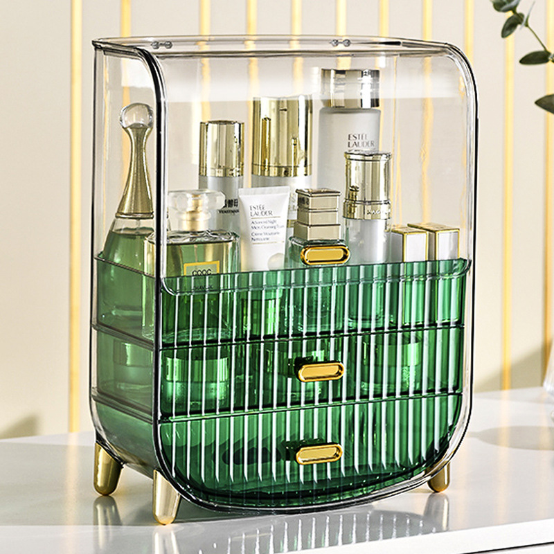 Younai caja de almacenamiento de cosméticos acrílico a prueba de polvo hogar escritorio lápiz labial cuidado de la piel estante de almacenamiento de productos gabinete de almacenamiento de belleza