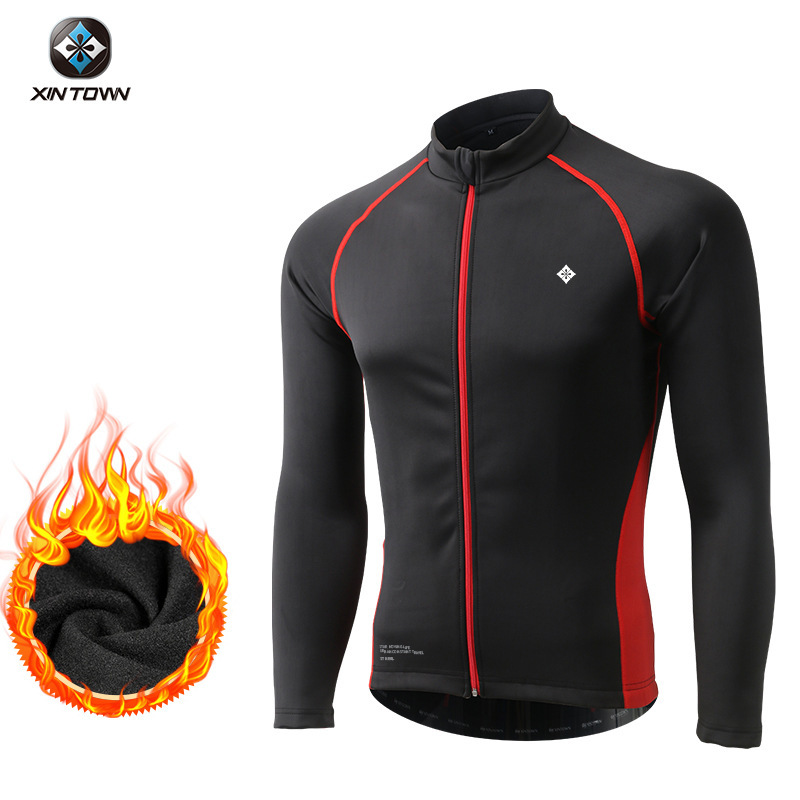XINTOWN Cycling Suit Autumn and Winter Warm Cycling Pants Men's Outdoor Thickened Fleece Motorcycle Waterproof and Windproof Suit