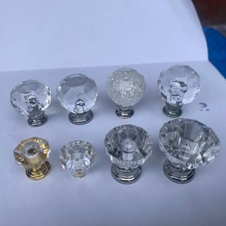 家具配件五金配件水晶拉手亚克力拉手透明钻石头文件架 橱柜礼盒