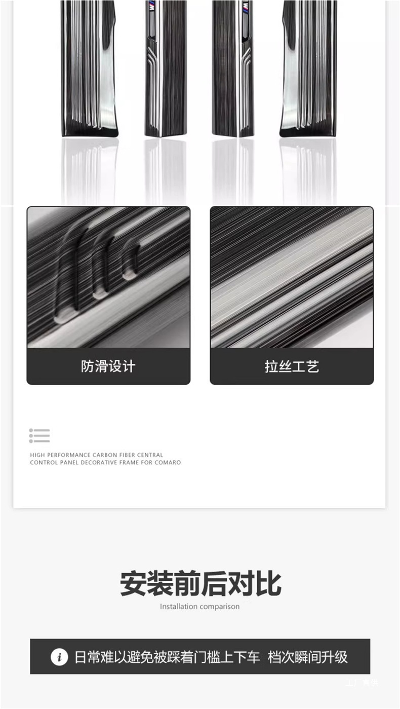 Suitable for Bmw New 5 Series 3 Series Three X12X3X56Gt Door Sill Strip Welcome Pedal Modified Interior Decoration Supplies Peihui