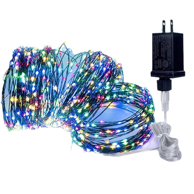 Lámpara de árbol de Navidad Lámpara de alambre verde Lámpara de cobre Lámpara de color estrella Lámpara de cadena Lámpara de cadena Lámpara de árbol verde Lámpara decorativa de Navidad Cinturón de luz de Navidad