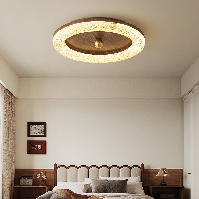 Lámpara de techo de resina de color nogal