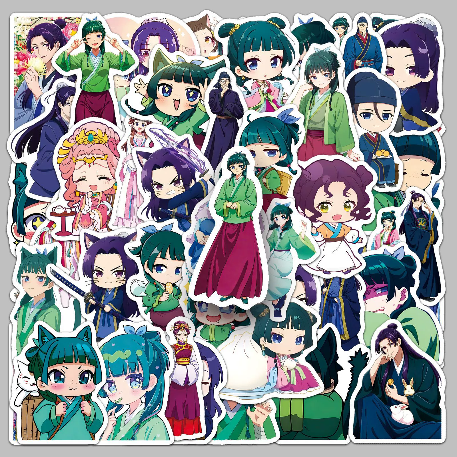 50 Medicine House Girl’s Whispering Stickers Cartoon Japanese Comic Cat Character Peripheral Decoration Notebook Stickers