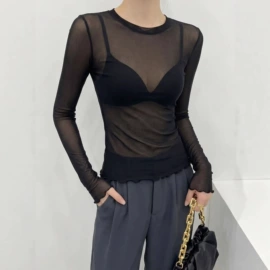 蕾丝衫雪纺衫;女式T恤;女式打底衫