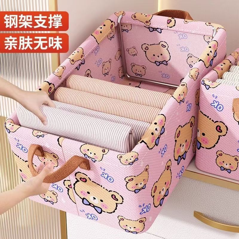 Clothing Storage Box for Home Use, Drawer-Style Fabric Storage Basket for Organizing Clothes and Pants, Layering Organizer