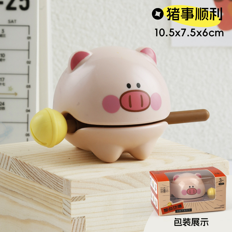 Golpear mérito budista + 1 pequeño pez de madera descompresión de oficina meditación instrumento de percusión ornamentos estudiantes budistas juguetes regalo