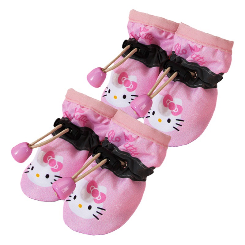 Otoño e invierno excursión para perros cálido forrado de lana gruesa PET zapatos de suela suave zapatos de algodón para perros medianos y pequeños zapatos para perros pequeños