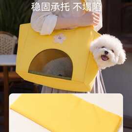四季款宠物萌趣随行帆布包小型犬比熊泰迪外出包狗包单肩便携猫包