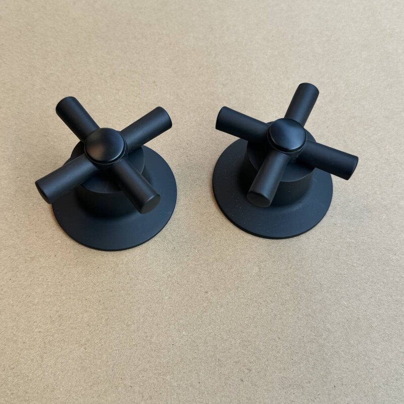 Cross Zinc Alloy Handwheel Electroplated Matte Black Handle Bathroom Accessories Concealed Valve Accessories Hardware Large Supply