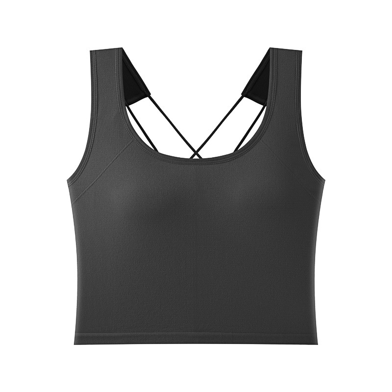 Belleza inconsútil espalda correa cruzada chaleco sujetador interior y exterior desgaste fijo Copa ropa interior caliente chica base tubo superior chaleco