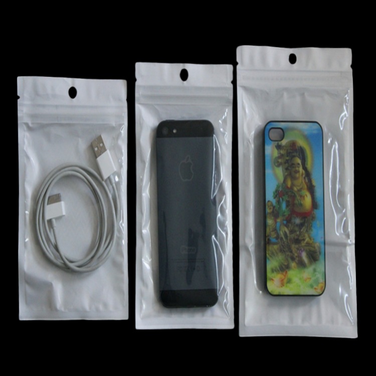 22*32cm白色珠光膜阴阳骨袋半透明塑料自封袋大号服装包装袋批发