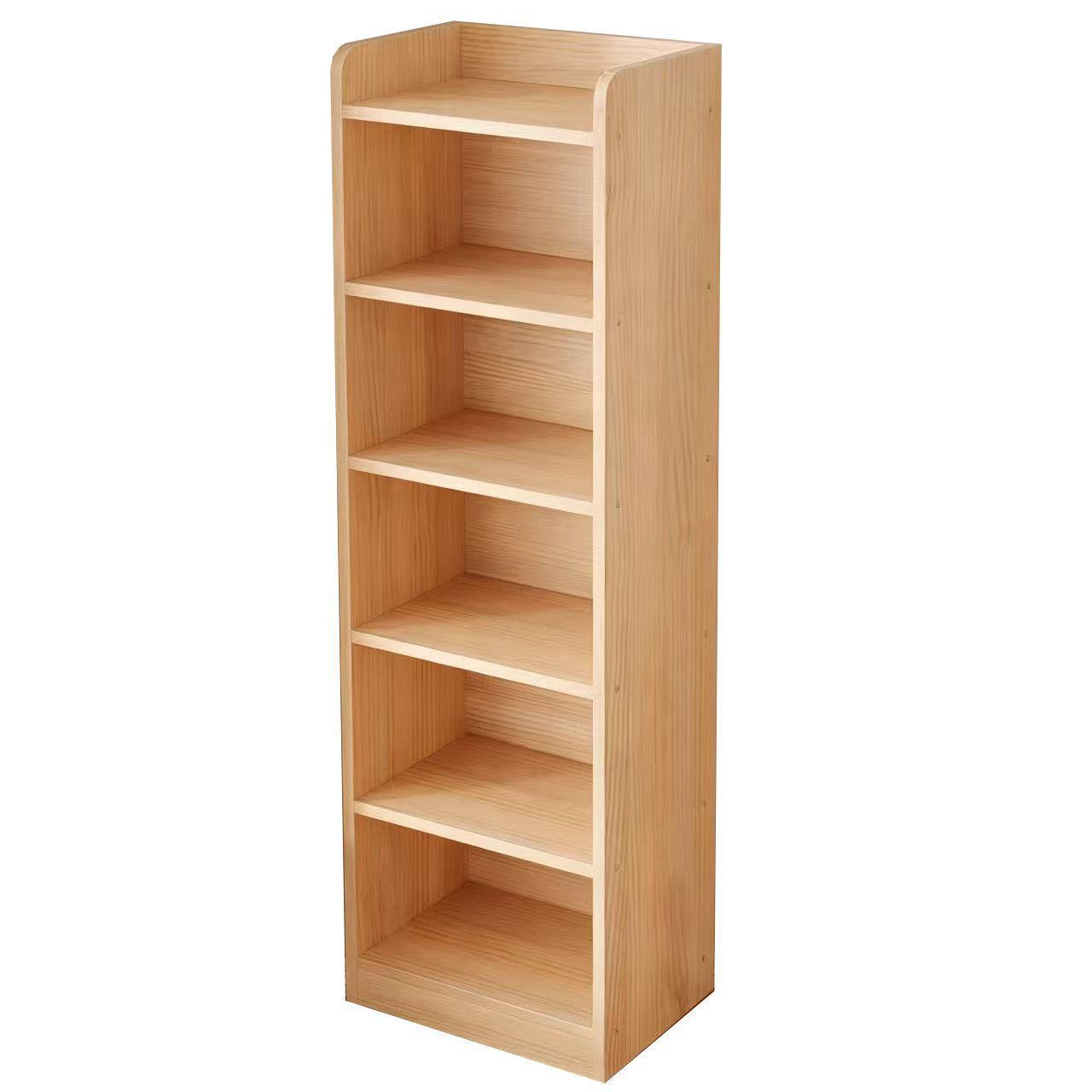 Floor-standing storage shelf, simple wooden bookcase, multi-layer storage cabinet for home use, suitable for bedrooms and living rooms, wall-mounted integrated storage cabinet 5