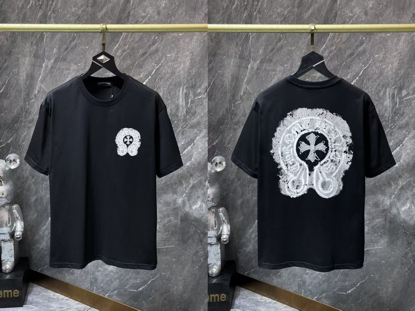 Chrome Heart 24 nuevo Crocodile de verano de moda europea y americana camiseta de manga corta para hombres y mujeres
