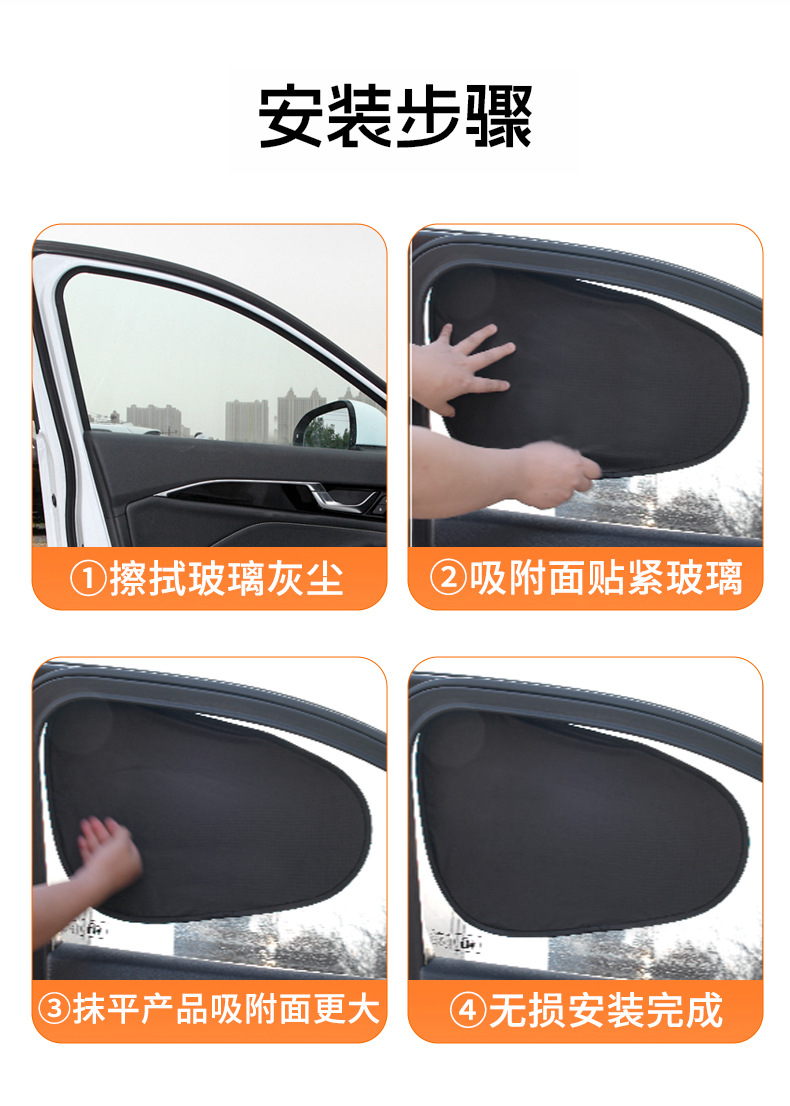 Cartoon Car Curtain Sunshade Electrostatic Adsorption Car Sun Protection Heat Insulation Sunshade Cute Car Side Window Sunshade