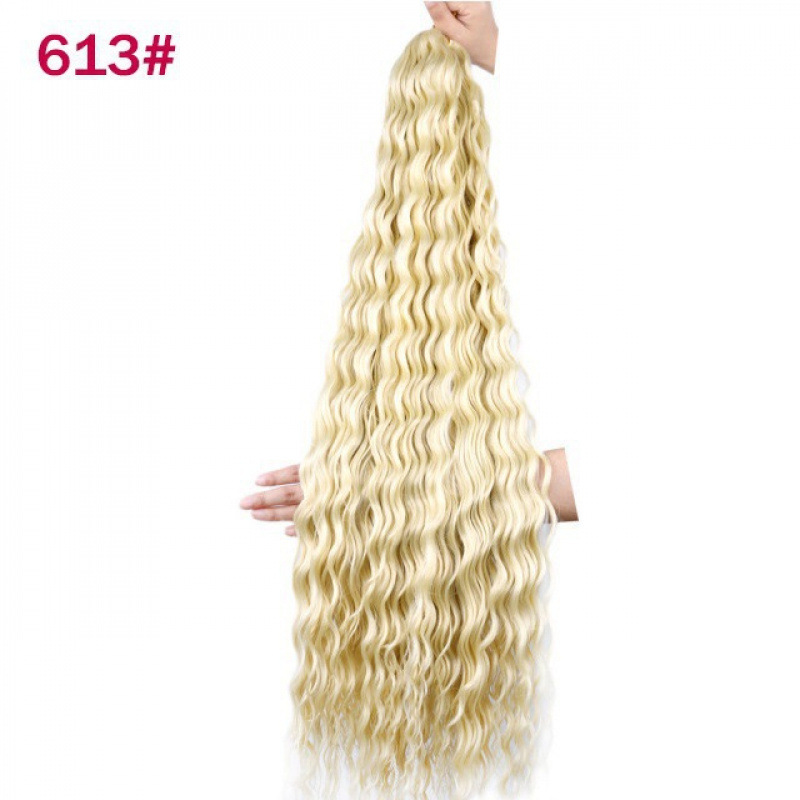 fibra de seda de alta temperatura pelucina de cabello de ganchillo cabello rizado onda profunda cabello Twist fibra de cabello trenzado