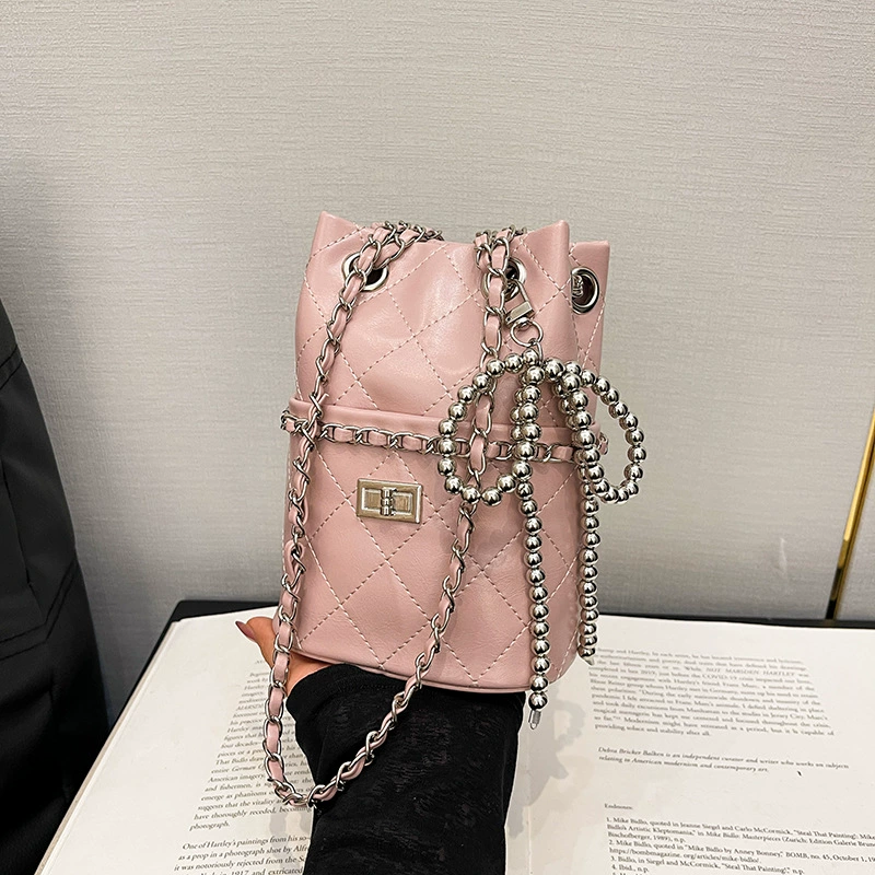 Плечевая сумка в стиле Chanel, японско-корейский дизайн, бренд Другие, цвета белый Chanel, пудровый, черный