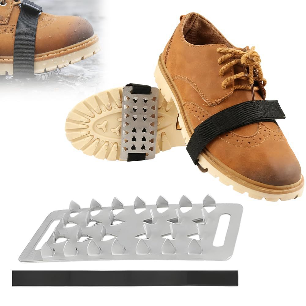 Outdoor 26-Tooth Crampons Anti-Slip Shoe Covers for Mountaineering, Snow and Mud Terrain, Stainless Steel Ice Grippers, Manganese Steel Snow Claws
