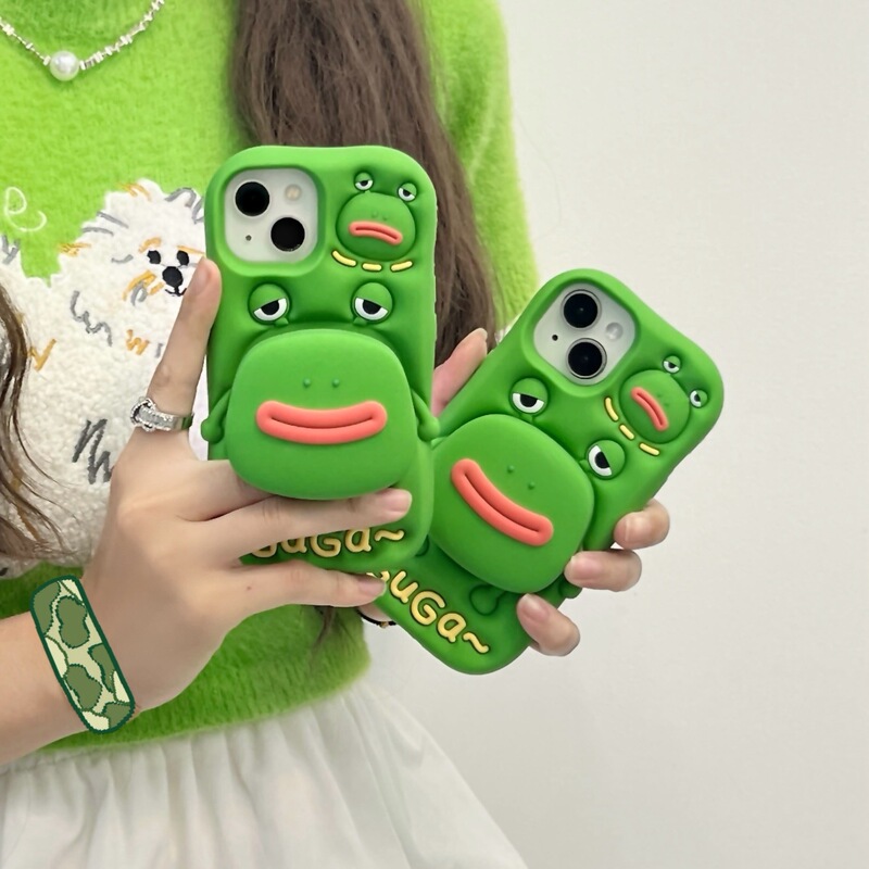 Stand Frog Apple 15promax Lone Phone Case iphone14pro Women's 12/13 Silicone 11 Soft Case