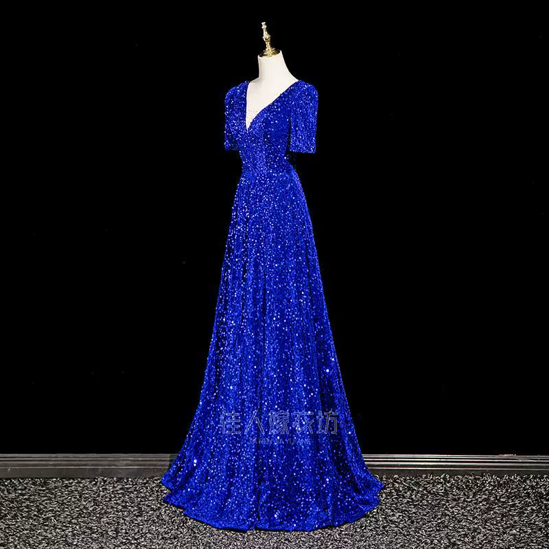 Evening dress, colored wedding dress, high-quality style