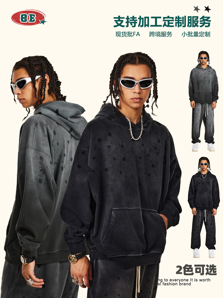 BE Ropa para hombre 2025 Otoño Craft rrr123 Sudadera con capucha Talla europea holgada Estilo retro para hombre de calle transfronteriza.