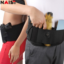 腹部手槍腰帶皮套用於隱藏攜帶槍套男式女士手槍腰部貼合槍套腰帶