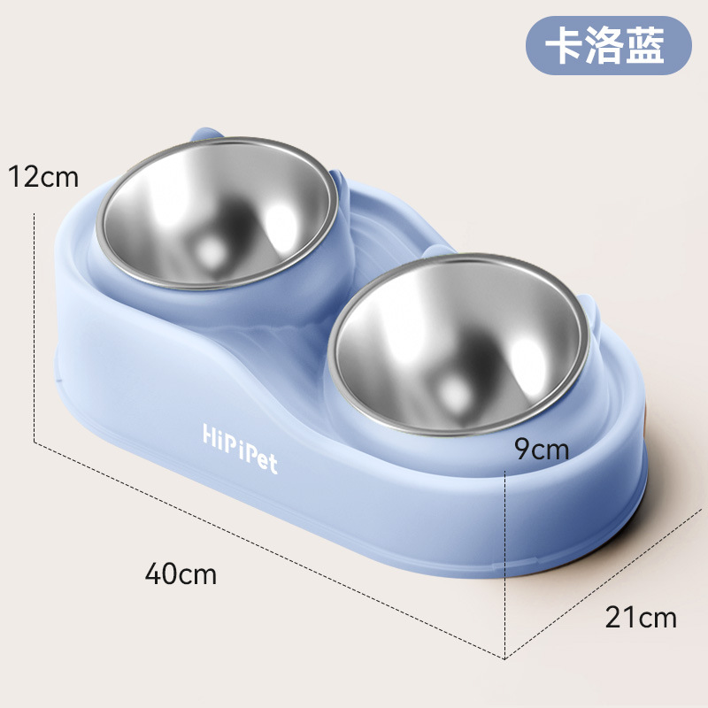 Suministros transfronterizos para mascotas, área de humedad de alimentos, tazones dobles de cerámica para gatos lindos, tazones para gatos anti-volcado, tazones para beber, tazones para perros, tazones para mascotas