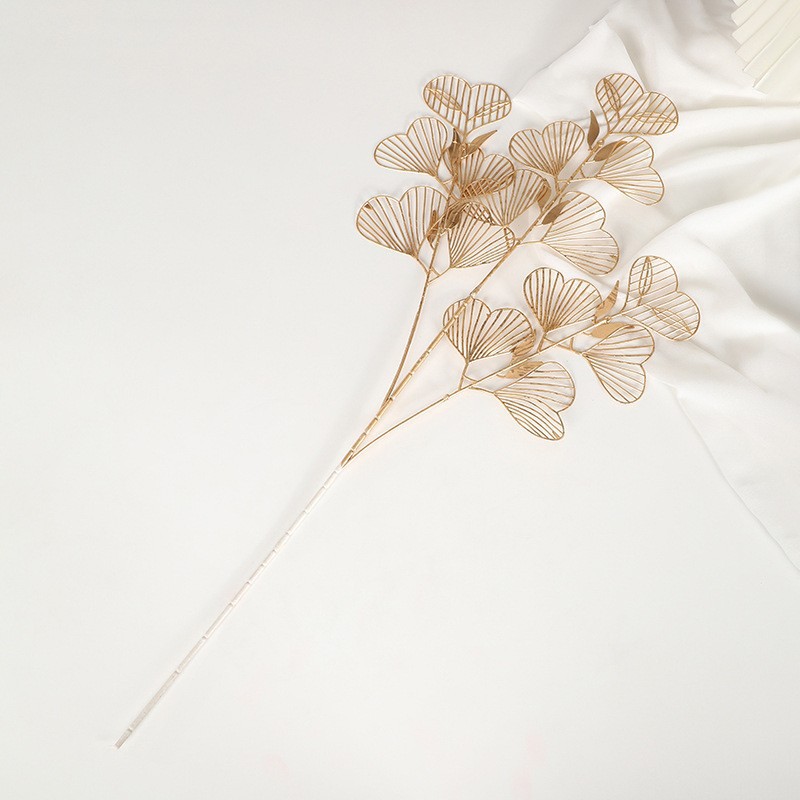 Decoración de Año Nuevo, Cubo de la Suerte, Accesorios Dorados, Decoración del Festival de Primavera, Accesorios para Arreglos Florales DIY, Hojas de Eucalipto, Flores Artificiales, Insertos de Flores Falsas