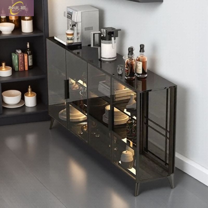 Light Luxury Sideboard Integrated Wall Wine Cabinet Modern Simple Kitchen Storage Cabinet Living Room Storage Multi-Functional Tea Cabinet