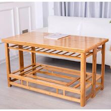 实木烤火桌家用可折叠长方形炕桌客厅茶几楠竹烤火架冬季取暖桌子
