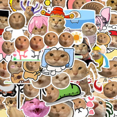 人気の砂の彫刻、抽象的な猫の絵文字ステッカー、クリエイティブでかわいい絵文字パッケージ、イン装飾デスクトップステッカー 62 枚