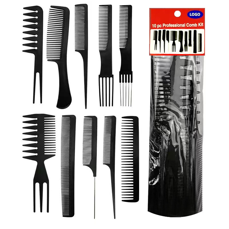 10本セットコーム、ヘアコーム、ヘア用品、ヘアツールセット、ビューティースタイリングコーム、ヘアカラーコーム、越境専用|undefined